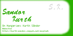 sandor kurth business card